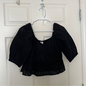 a new day Black Puff Sleeve Blouse